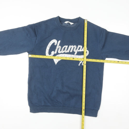 H&M Boys Blue Champs 76 Pullover Sweatshirt 16 Years