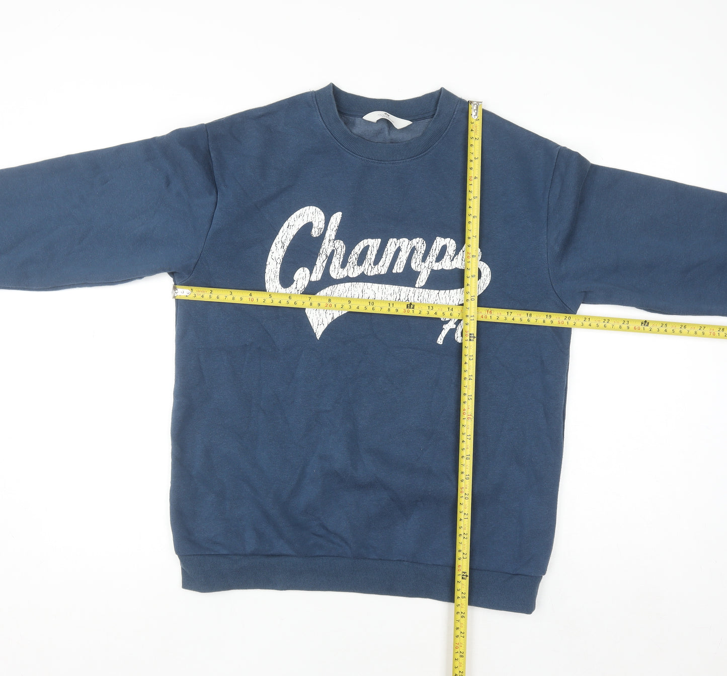 H&M Boys Blue Champs 76 Pullover Sweatshirt 16 Years