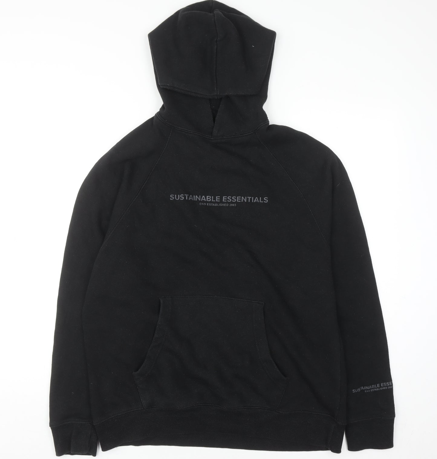 EKO Sustainable Essentials Men's Black Pullover Hoodie S Regular Fit