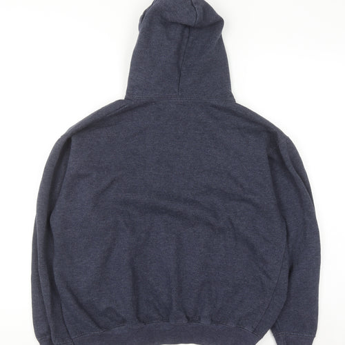 NYC Screen Printing Inc Women Navy Pullover Hoodie Medium Cotton Blend