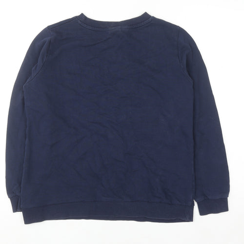 Disney TU Women Navy Blue Floral Mickey Sweatshirt Size 14 Cotton