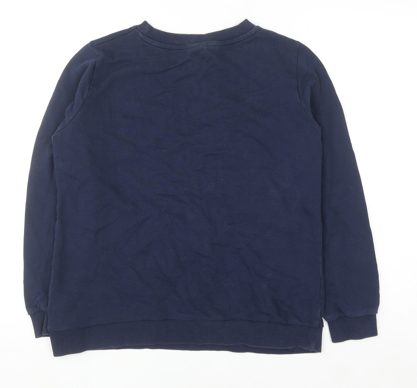 Disney TU Women Navy Blue Floral Mickey Sweatshirt Size 14 Cotton