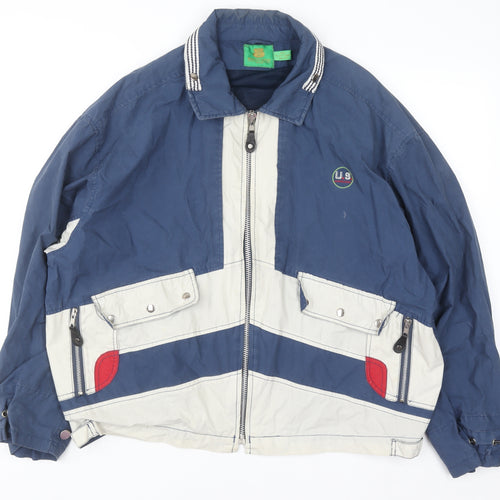 Montecantini Men's Blue Windbreaker Jacket Size M Retro 44in Chest