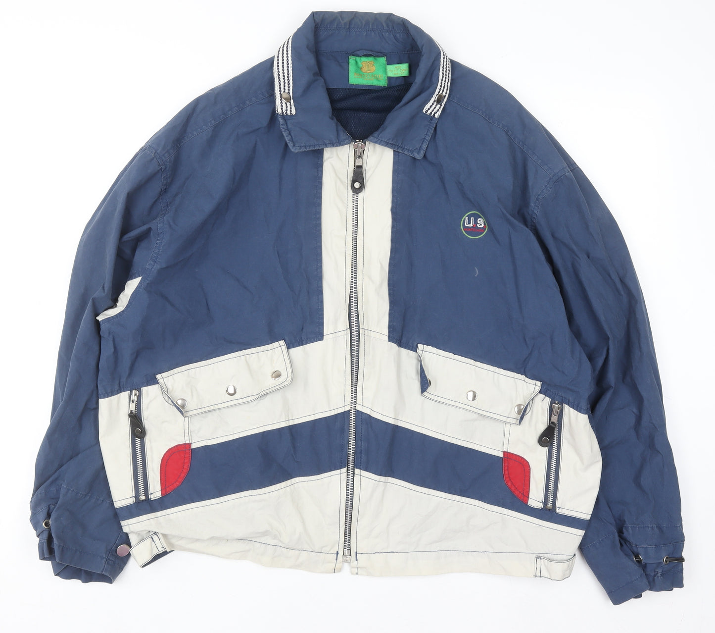 Montecantini Men's Blue Windbreaker Jacket Size M Retro 44in Chest