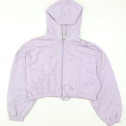 Weekday Women Lilac Full Zip Hoodie Size S Cotton Blend
