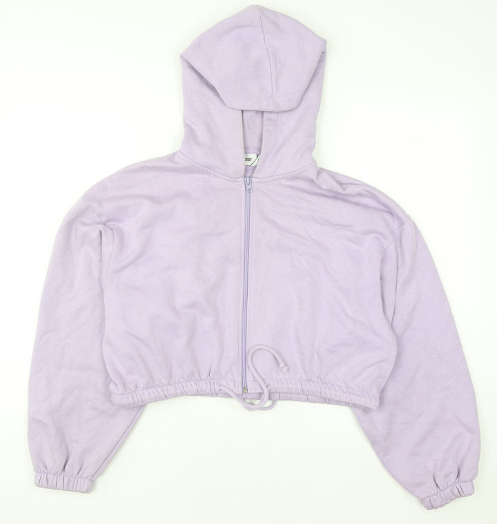 Weekday Women Lilac Full Zip Hoodie Size S Cotton Blend