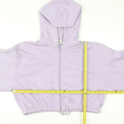 Weekday Women Lilac Full Zip Hoodie Size S Cotton Blend