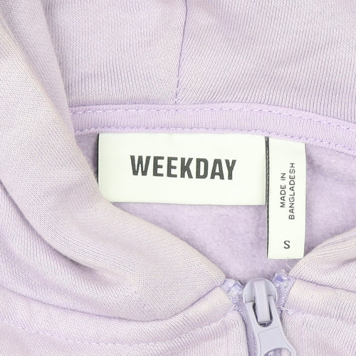 Weekday Women Lilac Full Zip Hoodie Size S Cotton Blend