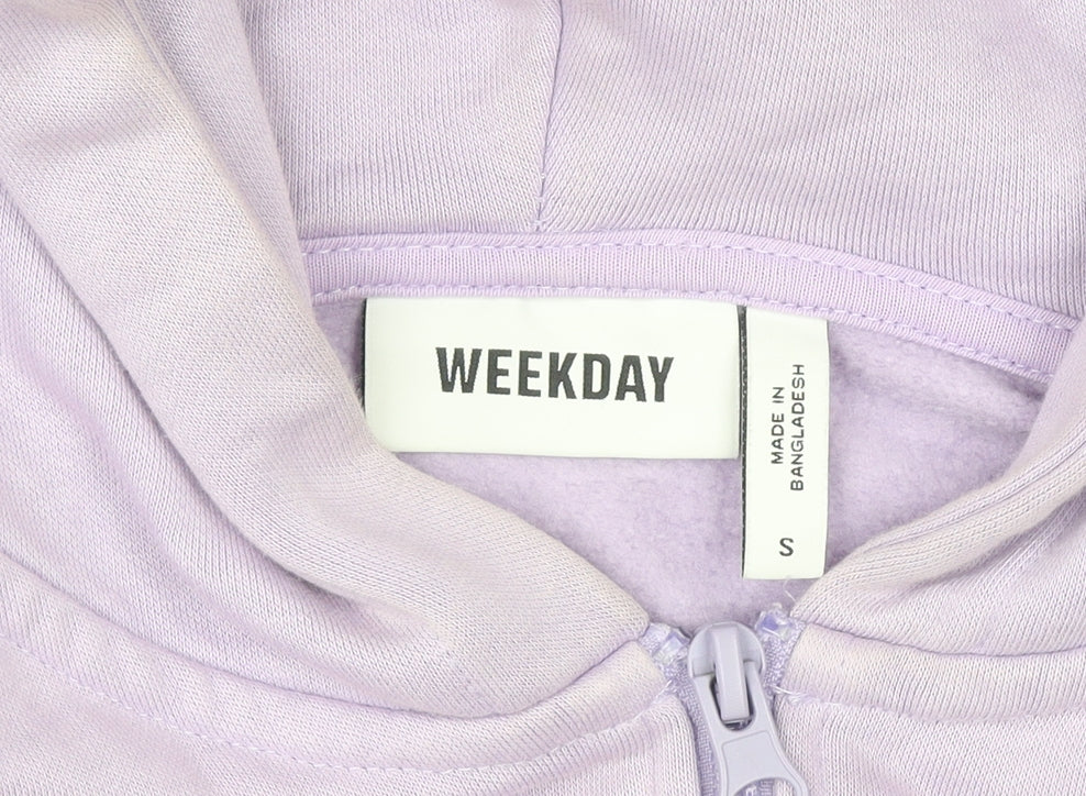 Weekday Women Lilac Full Zip Hoodie Size S Cotton Blend