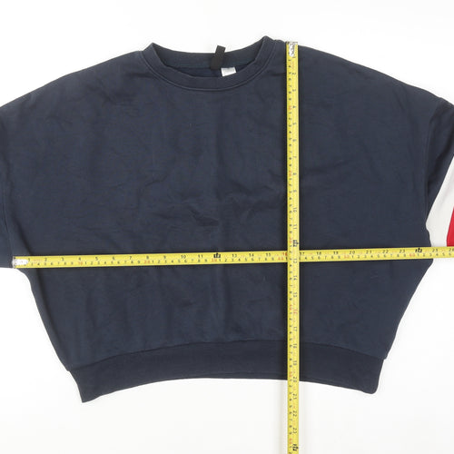 H&M Divided Women's Navy Blue Pullover Sweatshirt Small Crew Neck Casual