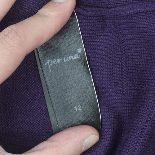 Marks and Spencer Per Una Women Purple Size 12 Long Cardigan