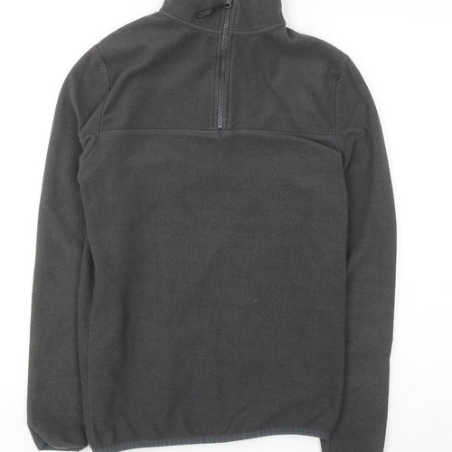 ASOS DESIGN Men's Grey Fleece 1/2 Zip Pullover Sweatshirt XS
