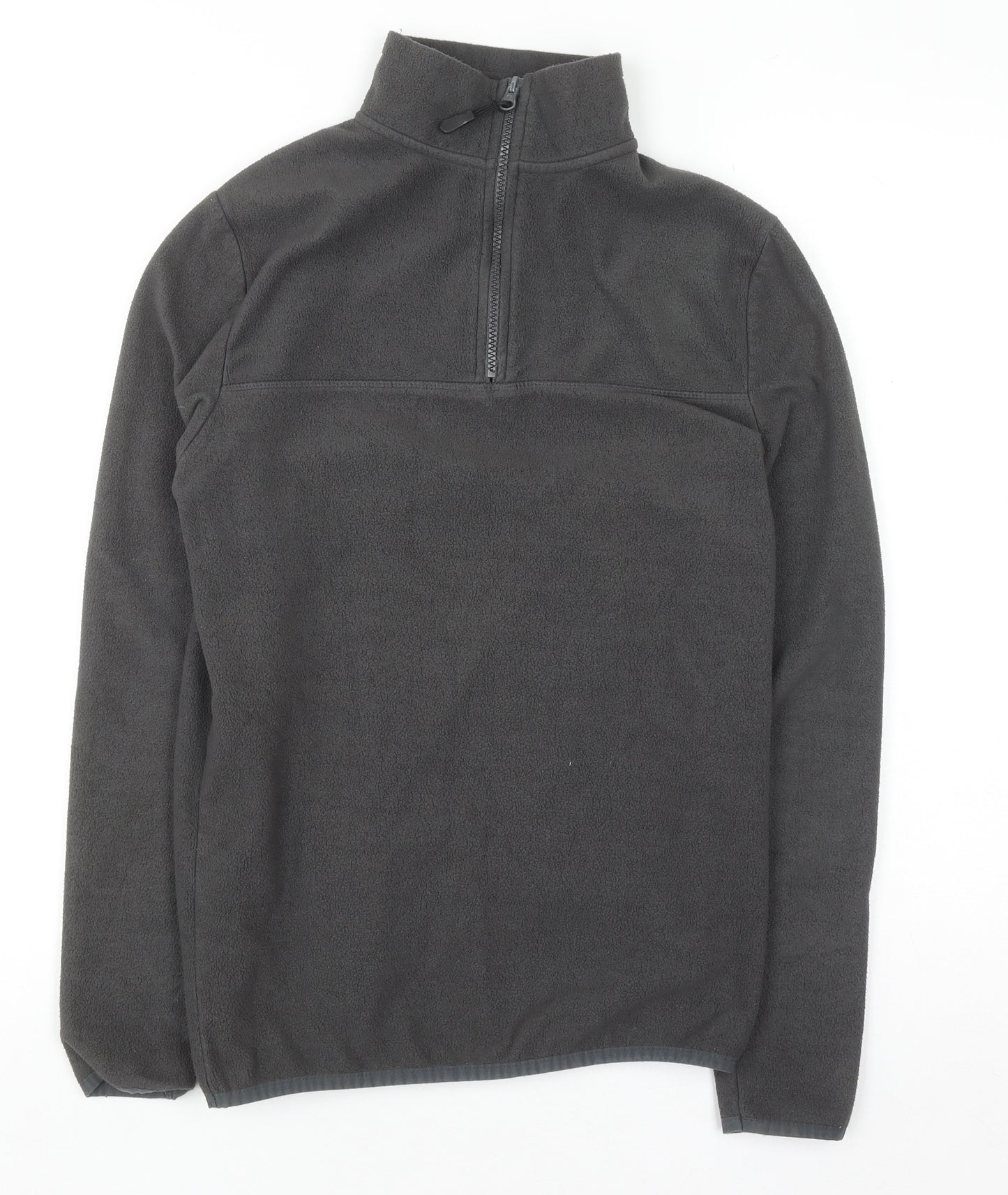 ASOS DESIGN Men's Grey Fleece 1/2 Zip Pullover Sweatshirt XS