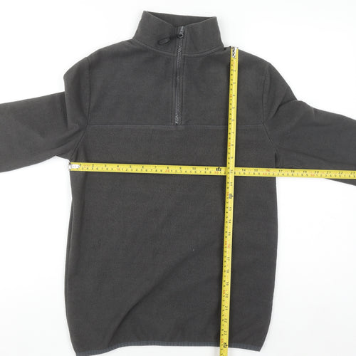 ASOS DESIGN Men's Grey Fleece 1/2 Zip Pullover Sweatshirt XS