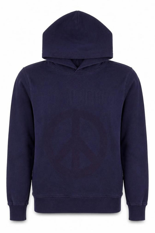 Love Moschino Womens Navy Pullover Hoodie Medium Cotton Blend