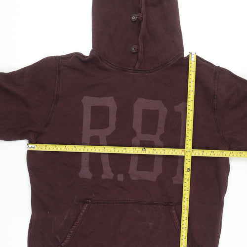 Replay Women’s Burgundy Button Hooded Pullover Sweatshirt Size L