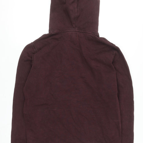 Replay Women’s Burgundy Button Hooded Pullover Sweatshirt Size L