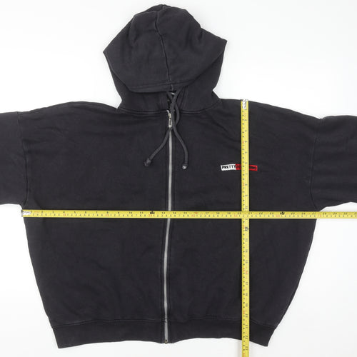 PrettyLittleThing Women Black Full Zip Hoodie S Cotton Blend