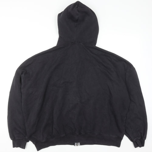 PrettyLittleThing Women Black Full Zip Hoodie S Cotton Blend