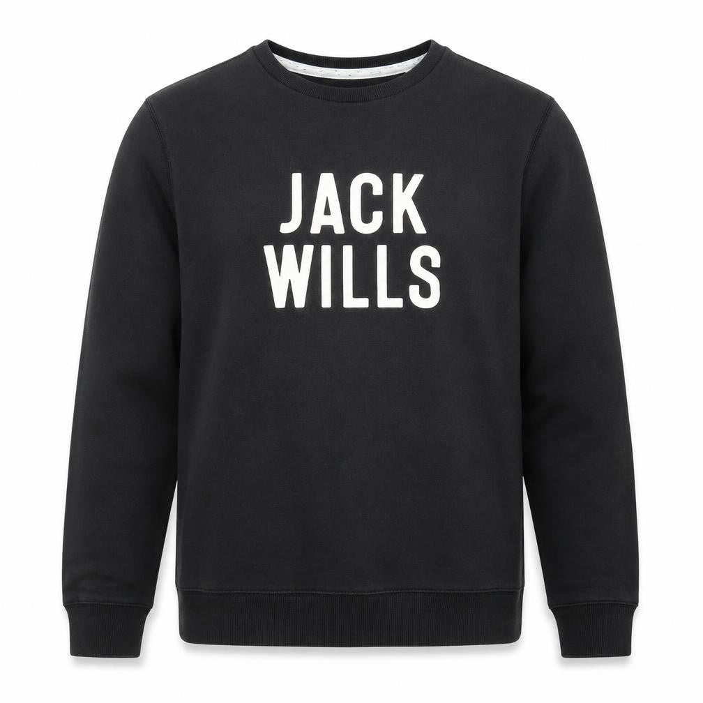 Jack Wills Men's Black Medium Logo Pullover Sweatshirt