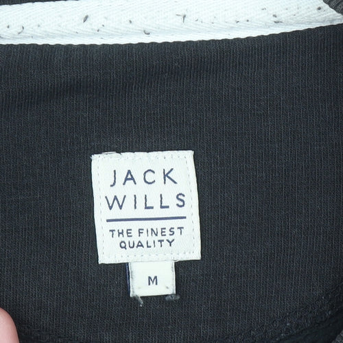 Jack Wills Men's Black Medium Logo Pullover Sweatshirt