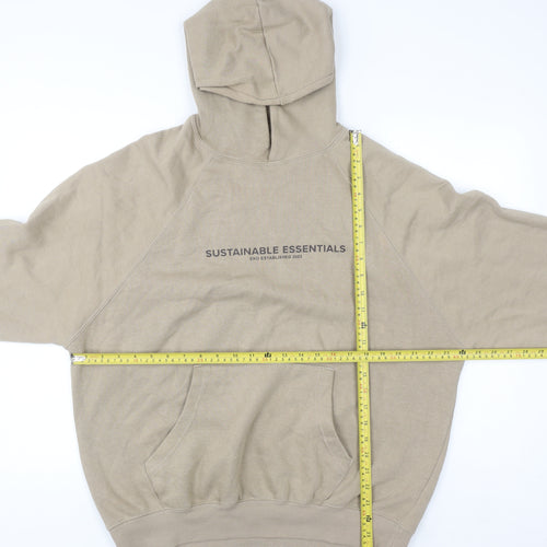 EKO Sustainable Essentials Men's Beige Pullover Hoodie Size S