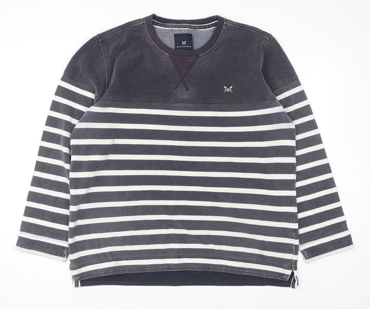 Crew Clothing Company Men's Blue Striped Pullover Sweatshirt XL
