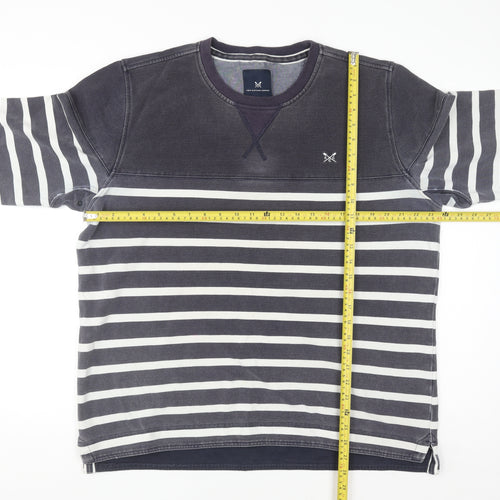 Crew Clothing Company Men's Blue Striped Pullover Sweatshirt XL