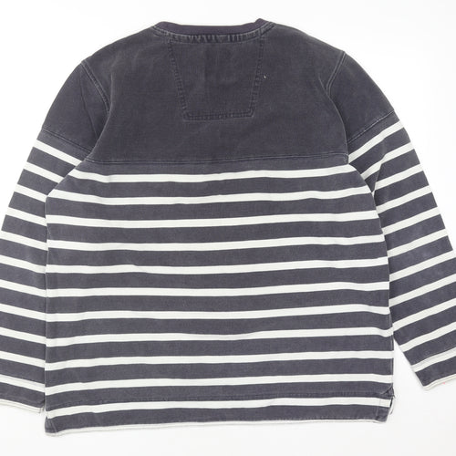 Crew Clothing Company Men's Blue Striped Pullover Sweatshirt XL