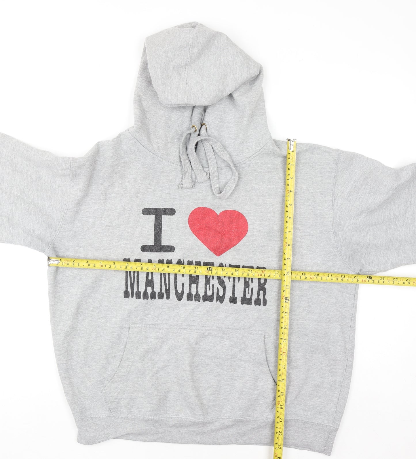Manchester Souvenirs Women's Grey Pullover Hoodie L Graphic Print