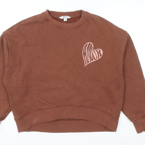 NEXT Women’s Brown 'Amour' Graphic Cotton Sweatshirt Size S