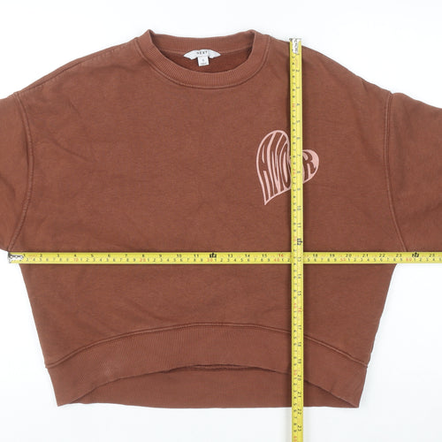 NEXT Women’s Brown 'Amour' Graphic Cotton Sweatshirt Size S