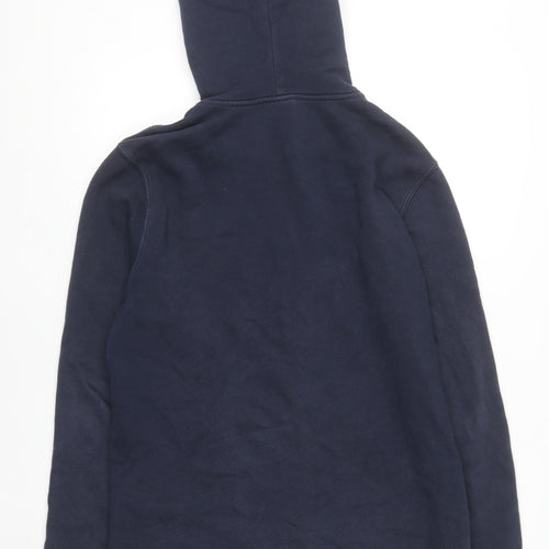 HUF Men’s Blue Full Zip Hoodie M Embroidered Logo Fleece
