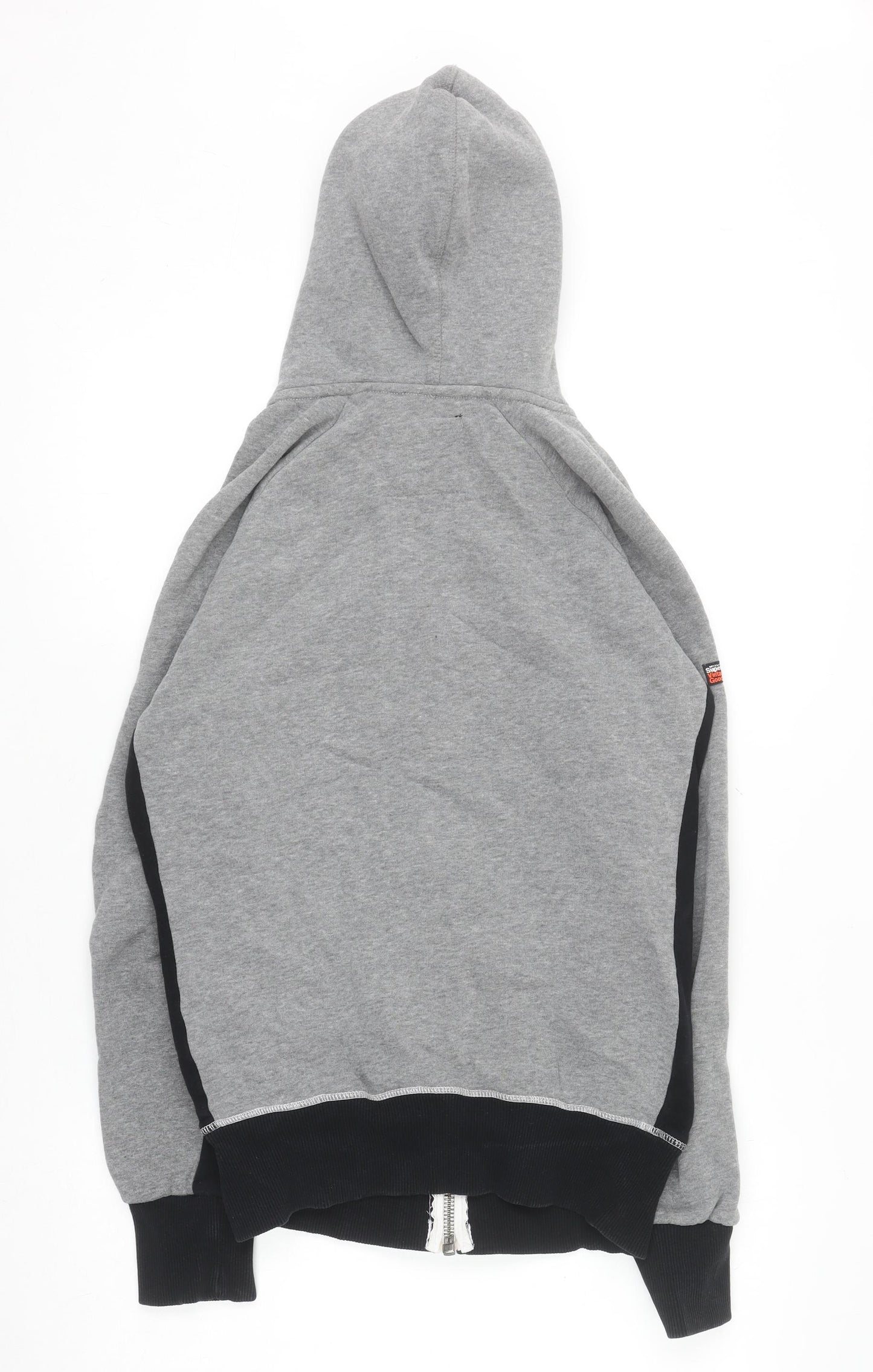 Superdry Men's Grey Full Zip Hoodie Size S Regular Fit Classic Style