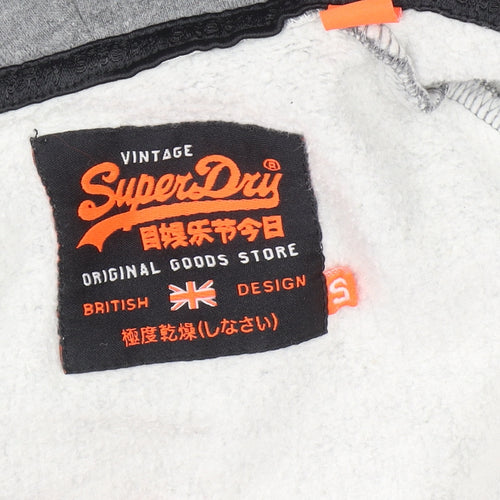 Superdry Men's Grey Full Zip Hoodie Size S Regular Fit Classic Style