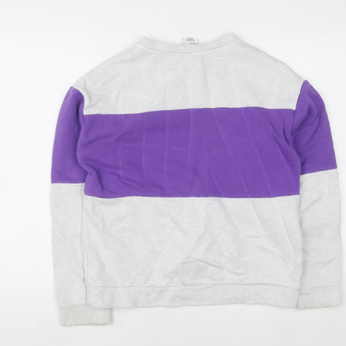 Nike Girls Purple & Grey XL Pullover Sweatshirt Logo Colourblock Jumper