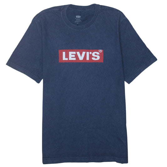 Levi's Men's Blue Relaxed Fit Logo Cotton T-Shirt Size S