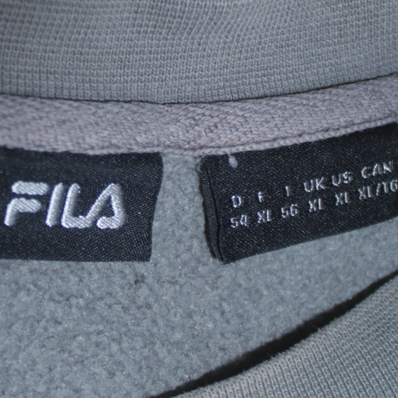 FILA Mens Grey XL Crew Neck Logo Pullover Sweatshirt