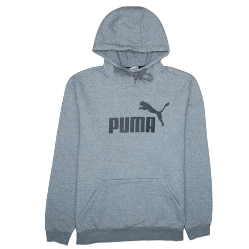 Puma Men's Grey XL Pullover Hoodie with Logo Print