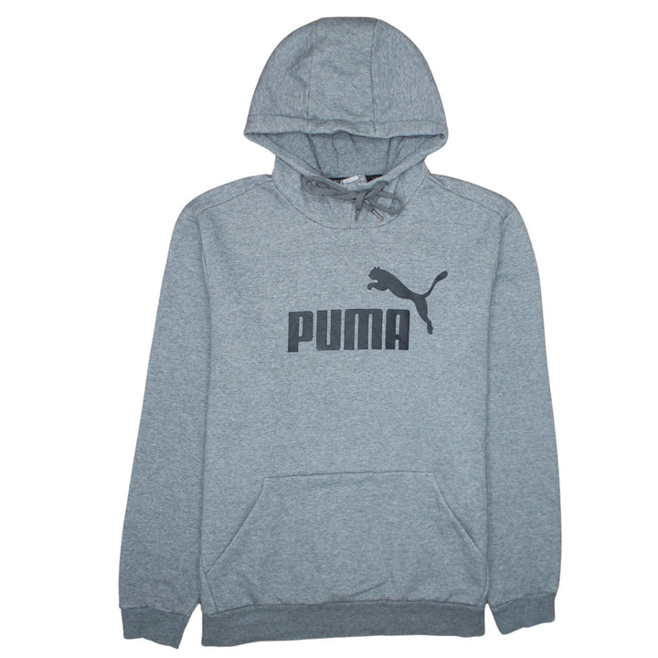 Puma Men's Grey XL Pullover Hoodie with Logo Print
