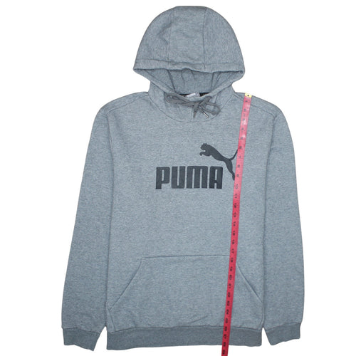 Puma Men's Grey XL Pullover Hoodie with Logo Print