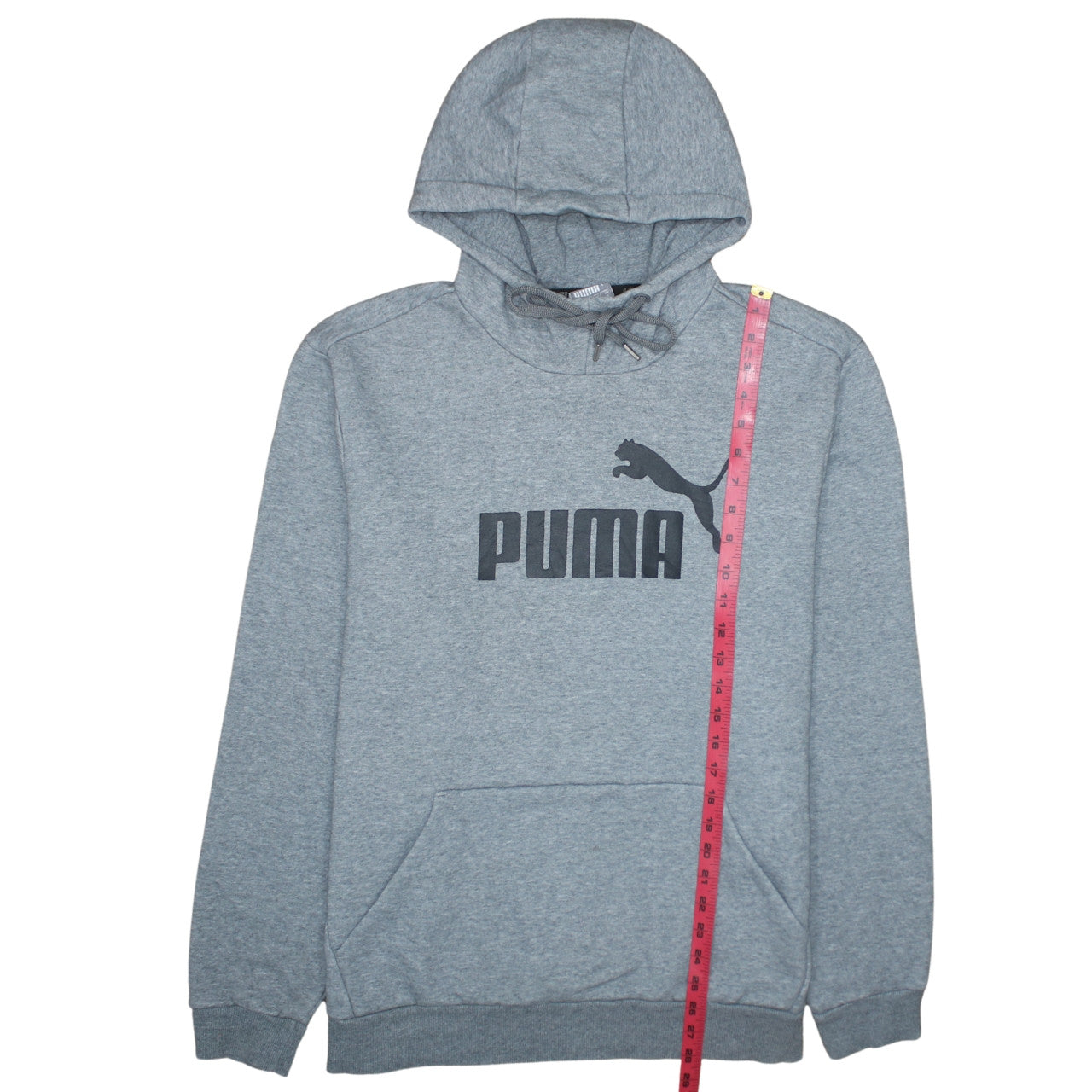 Puma Men's Grey XL Pullover Hoodie with Logo Print