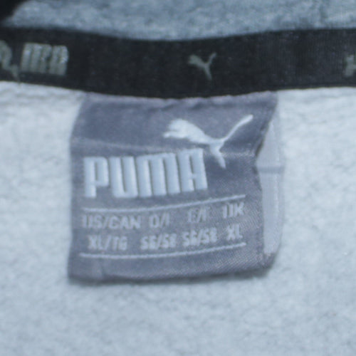 Puma Men's Grey XL Pullover Hoodie with Logo Print
