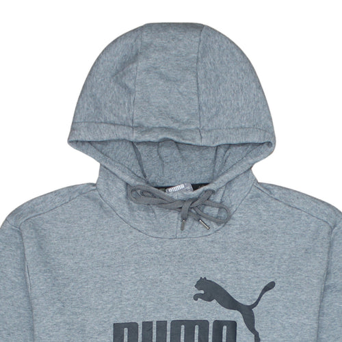 Puma Men's Grey XL Pullover Hoodie with Logo Print