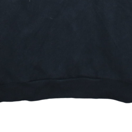 Napapijri Men's Black Pullover Hoodie M Logo Fleece Sweatshirt