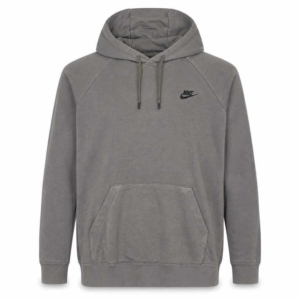 Front view of Nike Men's Grey Pullover Hoodie L Regular Fit All Seasons