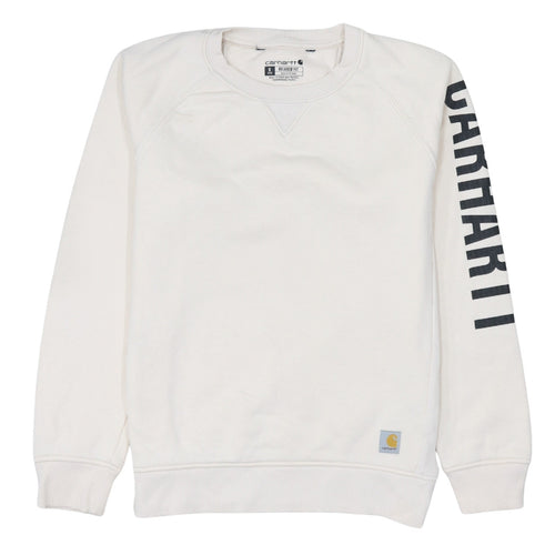 Carhartt Women's Ivory Relaxed Fit Logo Sweatshirt Size S