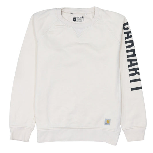 Carhartt Women's Ivory Relaxed Fit Logo Sweatshirt Size S