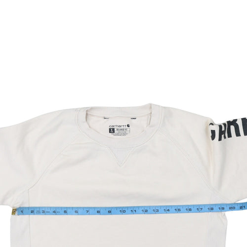 Carhartt Women's Ivory Relaxed Fit Logo Sweatshirt Size S