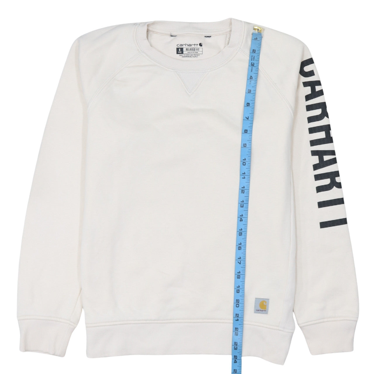 Carhartt Women's Ivory Relaxed Fit Logo Sweatshirt Size S